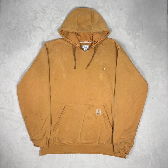 Carhartt Other - Y2K Mens Carhartt Distressed Midweight Hooded Sweatshirt Brown L Tall